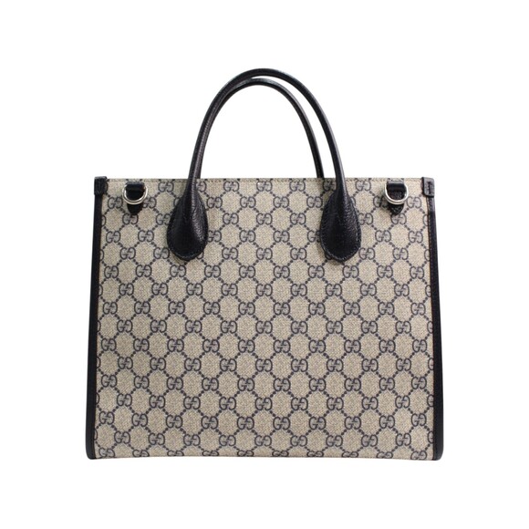 GUCCI GG Supreme Tote Bag beige Navy Blue the - Picture 2 of 8